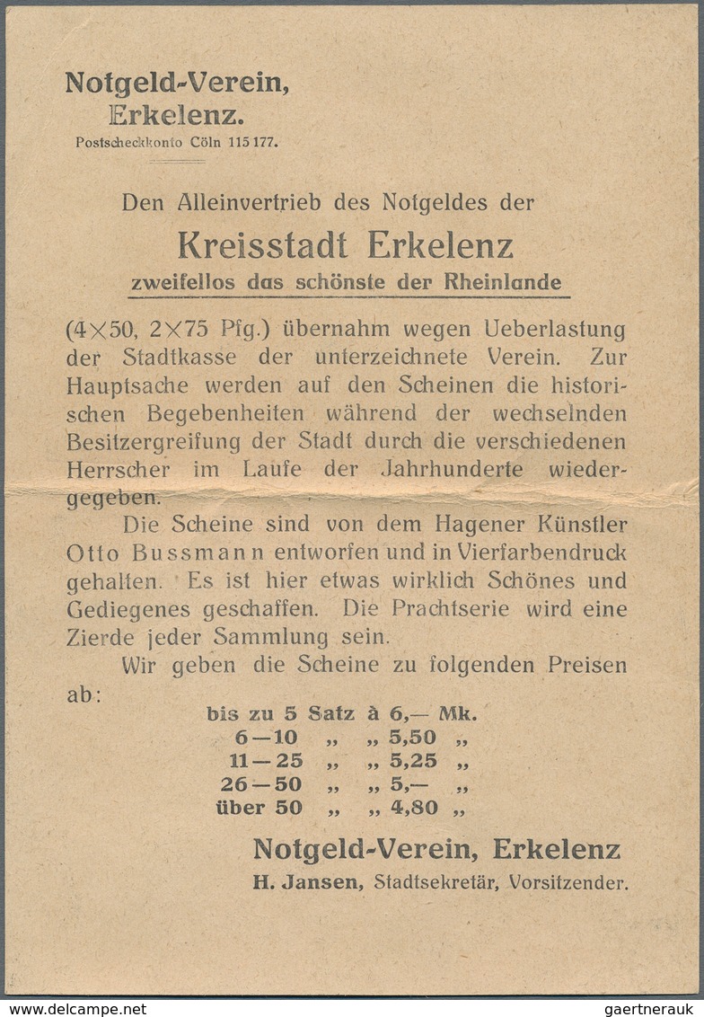 Deutschland - Notgeld: Serienscheine Und Ihr Verpackungs- Und Werbematerial. Enthalten Sind 100 Umsc - Sonstige & Ohne Zuordnung