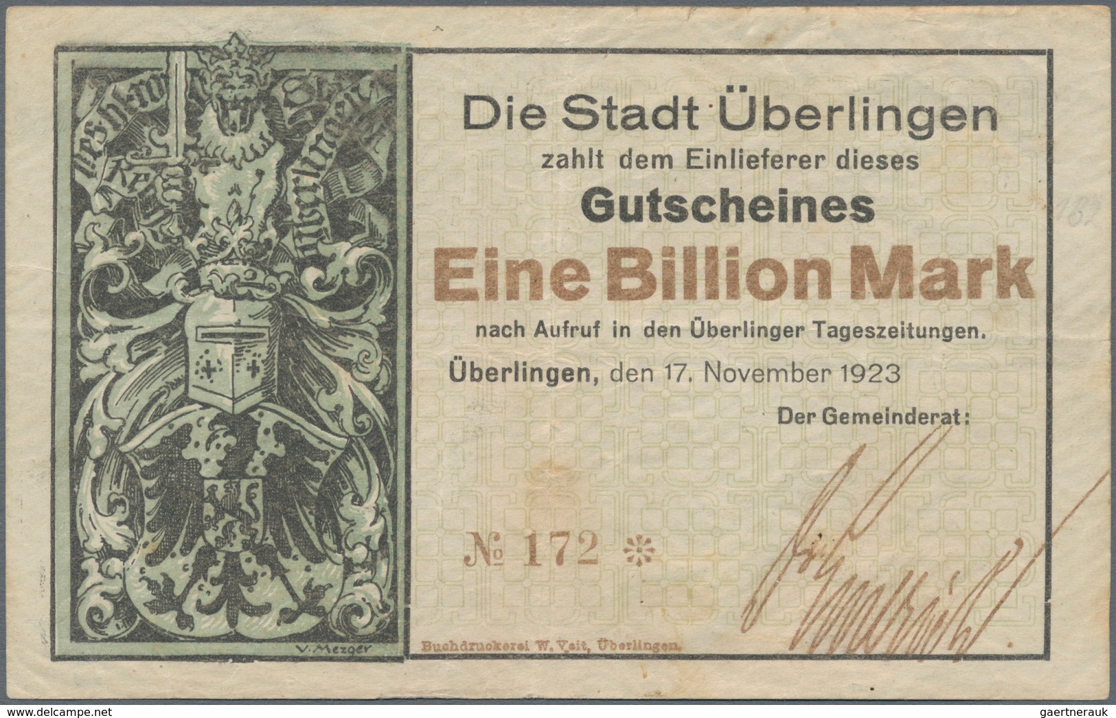 Deutschland - Notgeld: Billionen, 25 Billionenscheine Mesit Aus Dem Süden, Mit Haslach, Kaiserslaute - Altri & Non Classificati