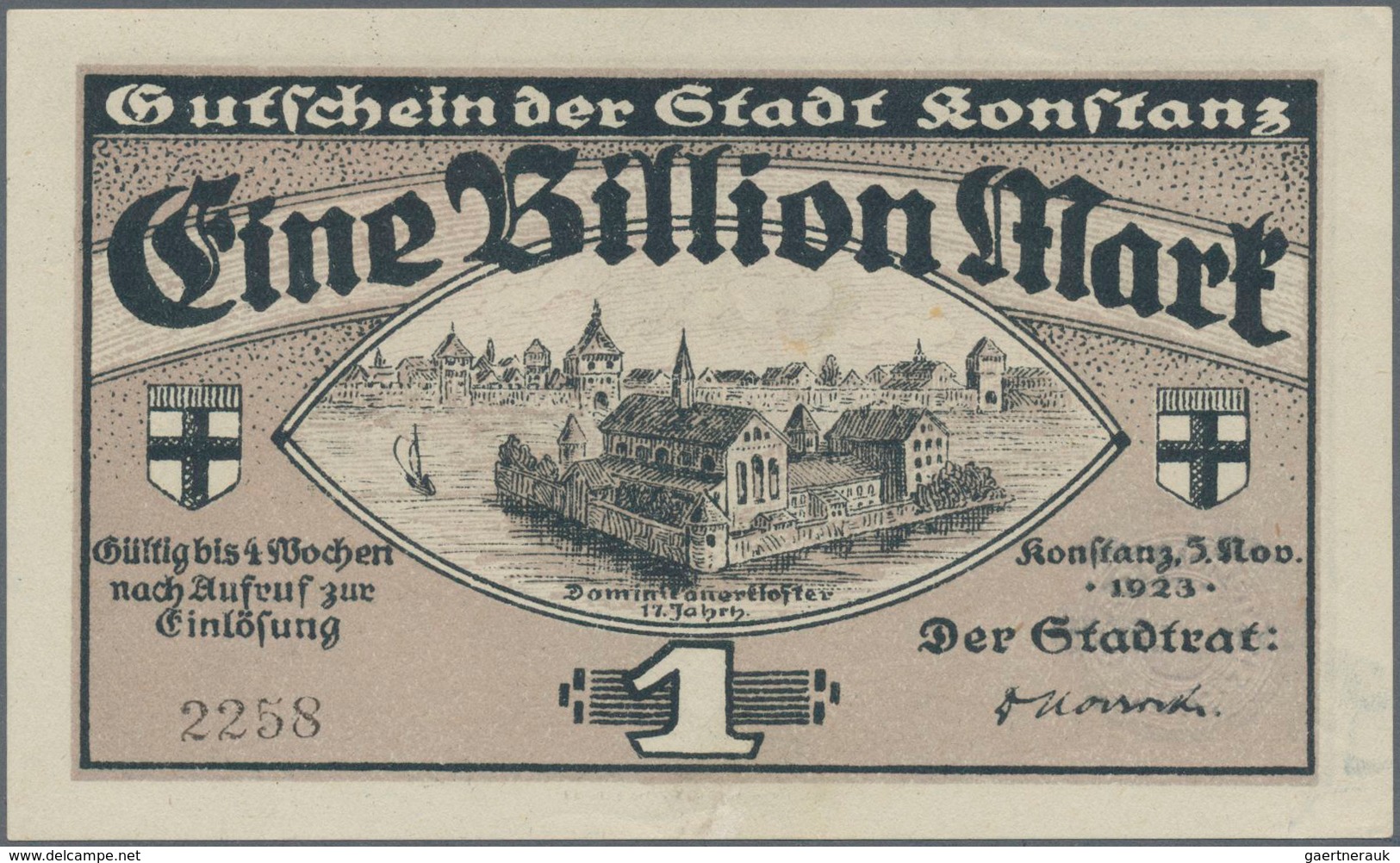 Deutschland - Notgeld - Baden: Konstanz, Stadt, 3 Kleingeldscheine 1918/19, 4 Großgeldscheine 1918, - Lokale Ausgaben