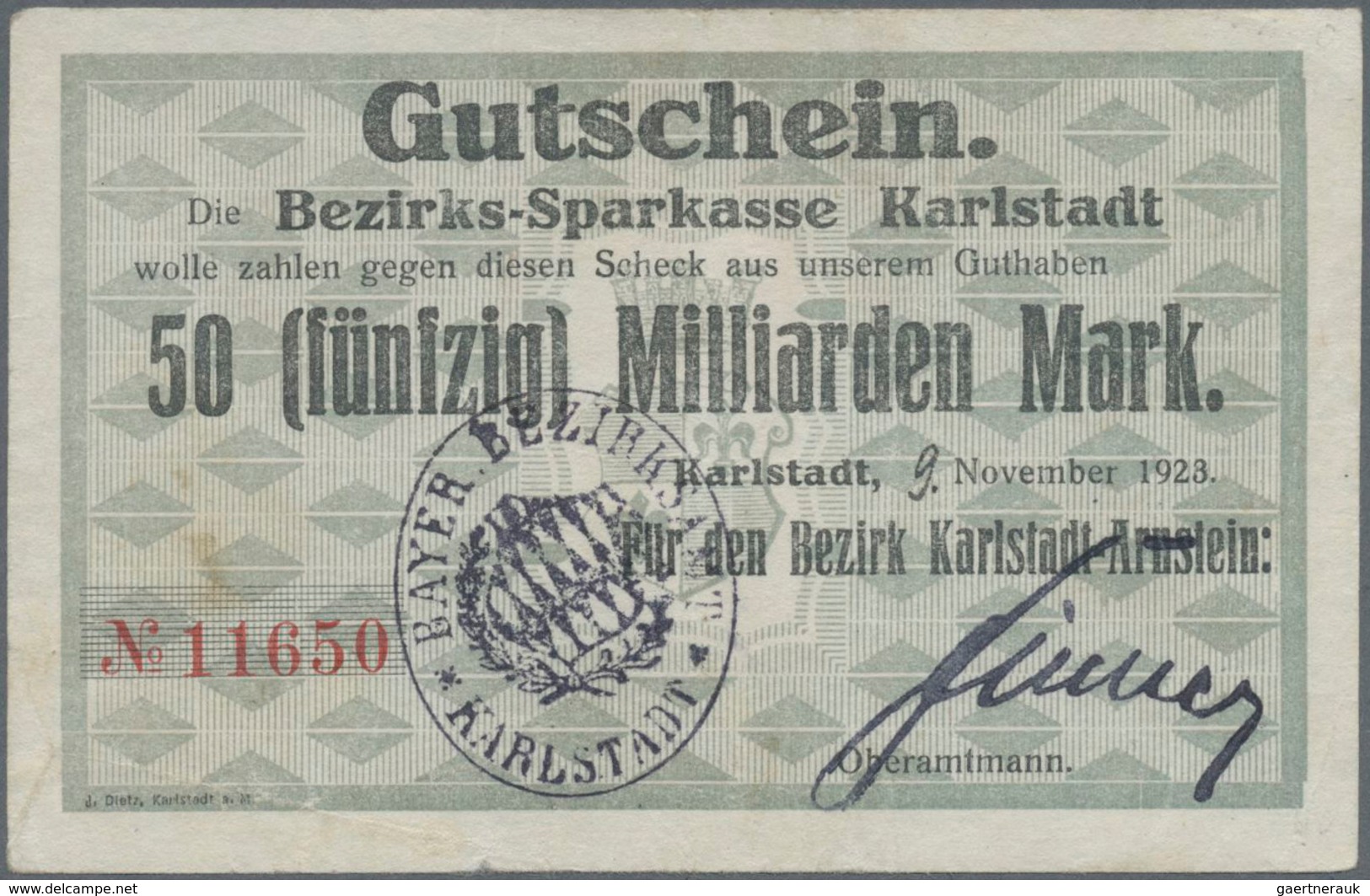 Deutschland - Notgeld - Bayern: Unterfranken, Breit Angelegter Händlerbestand Von über 950 Scheinen - [11] Local Banknote Issues