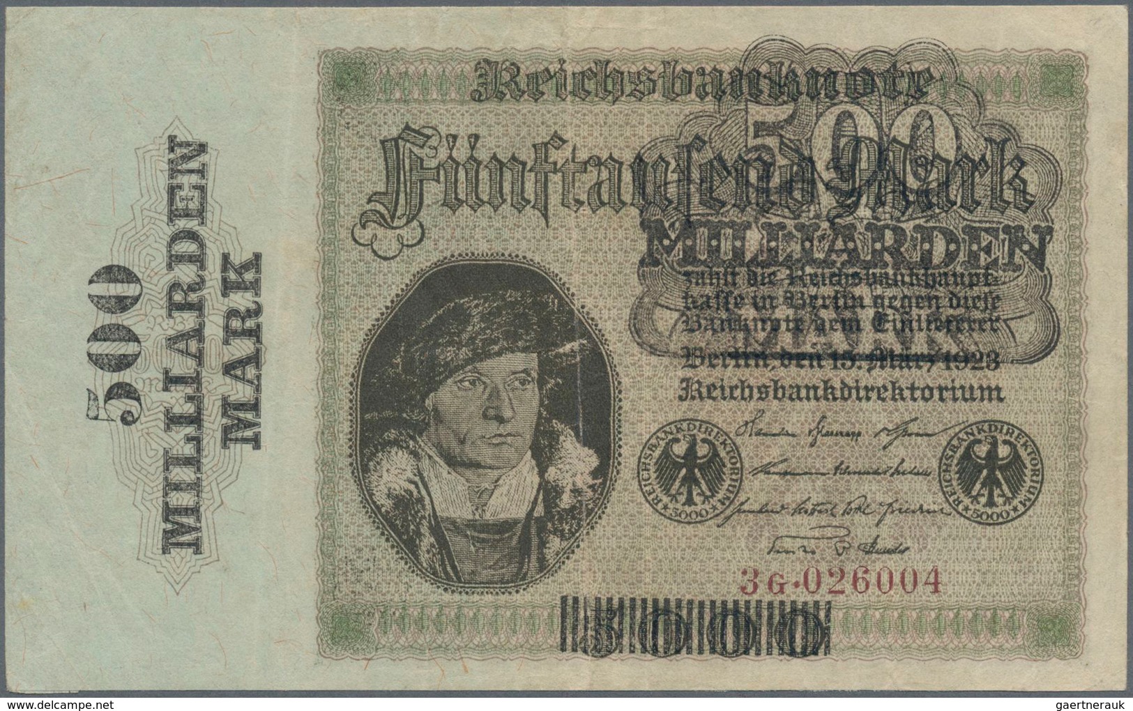 Deutschland: Deutschland mit Nebengebieten, hochwertige Sammlung von ca. 436 Banknoten, dabei enthal