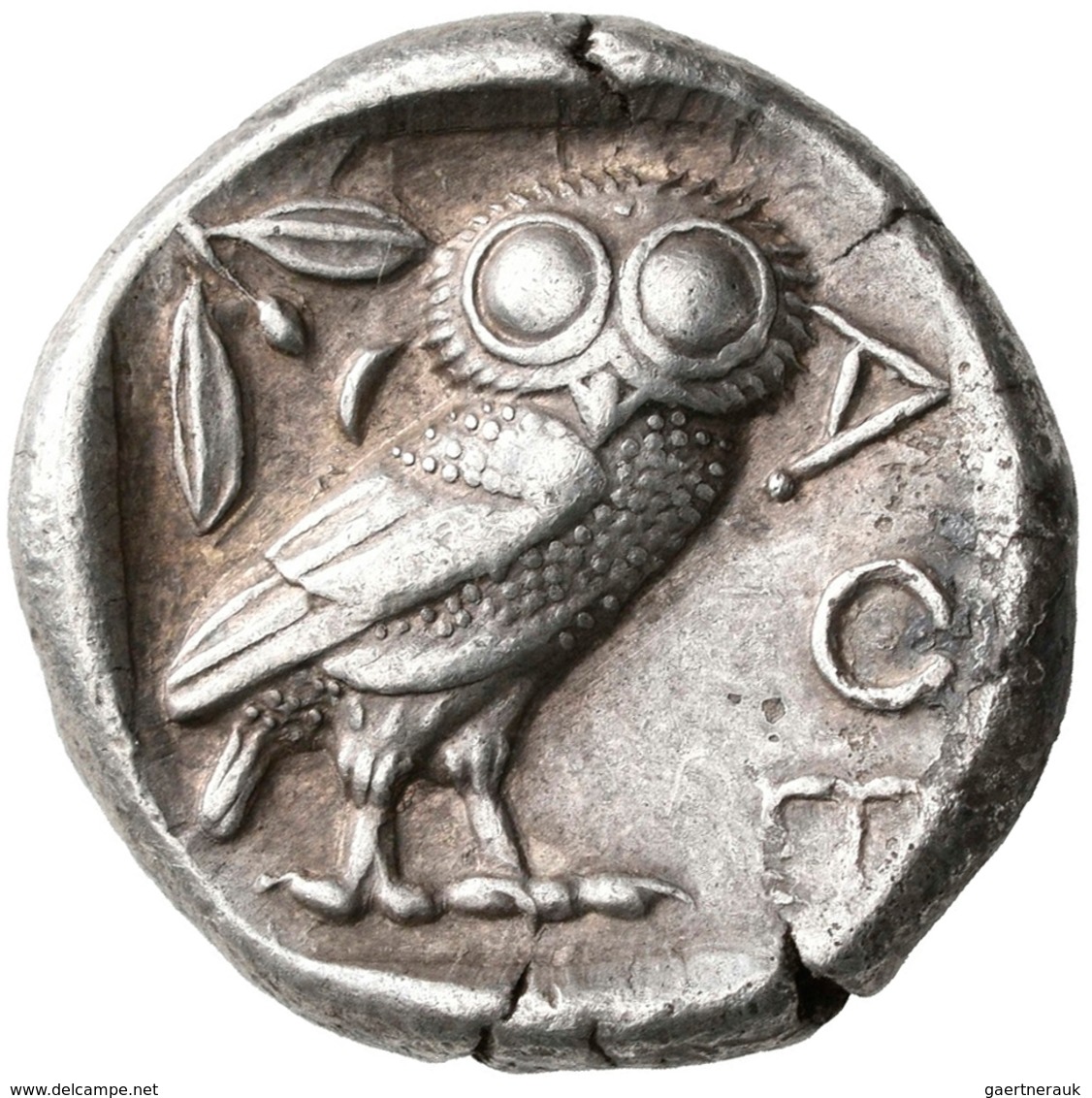 Attika: Tetradrachme Ca. 450-430 V. Chr., Athen. Kopf Der Athena / Steinkauz (Athene Noctua), Theodo - Griechische Münzen