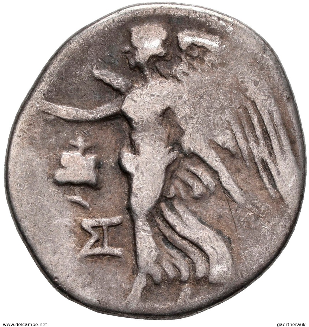 Pamphylien: SIDE, Tetradrachme, 2. - 1. Jhd. V. Chr, 16,20 G, Mit Gegenstempel Auf Av, Athenakopf Mi - Griechische Münzen