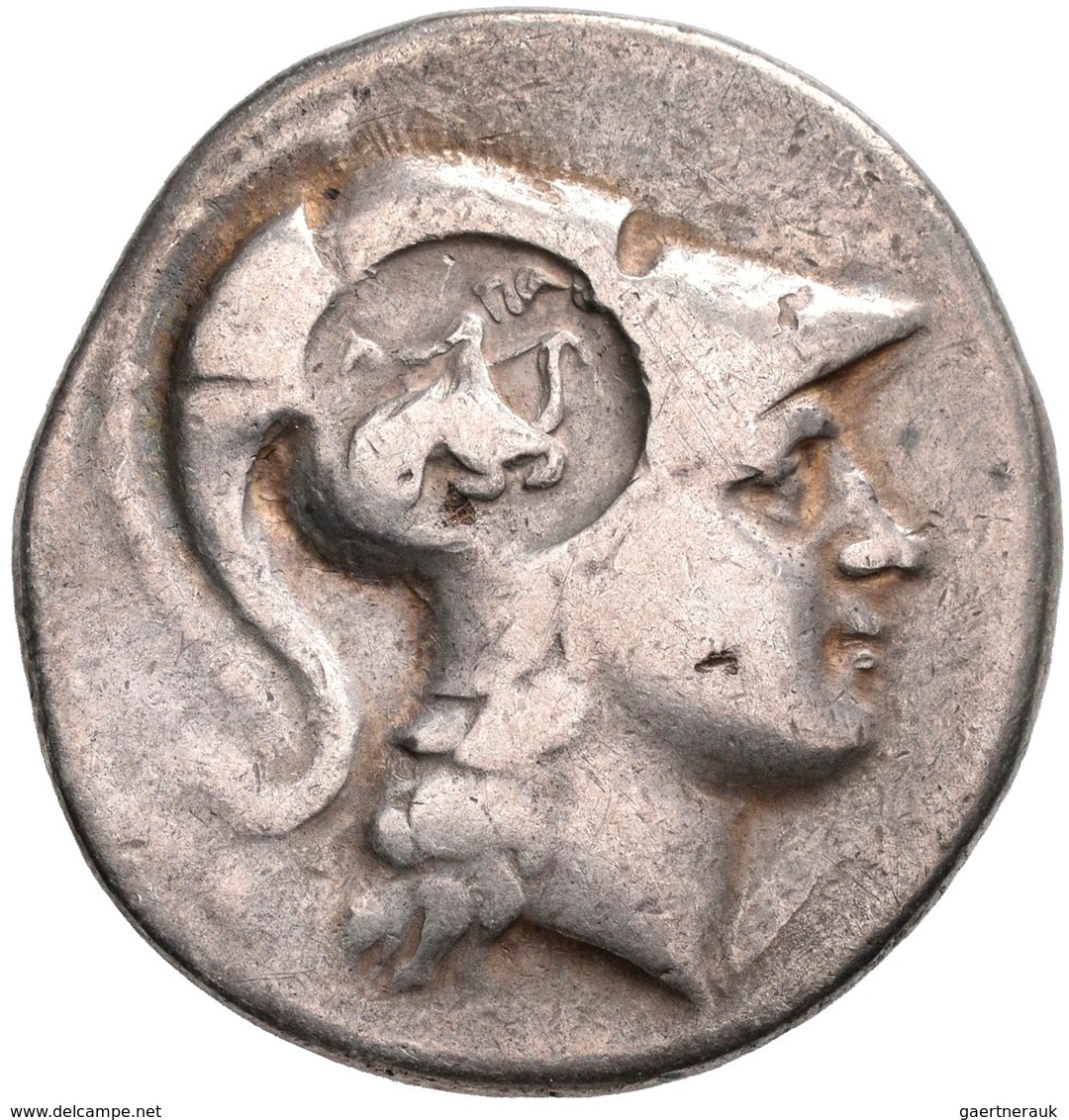 Pamphylien: SIDE, Tetradrachme, 2. - 1. Jhd. V. Chr, 16,41 G, Mit Gegenstempel Auf Av, Athenakopf Mi - Griechische Münzen