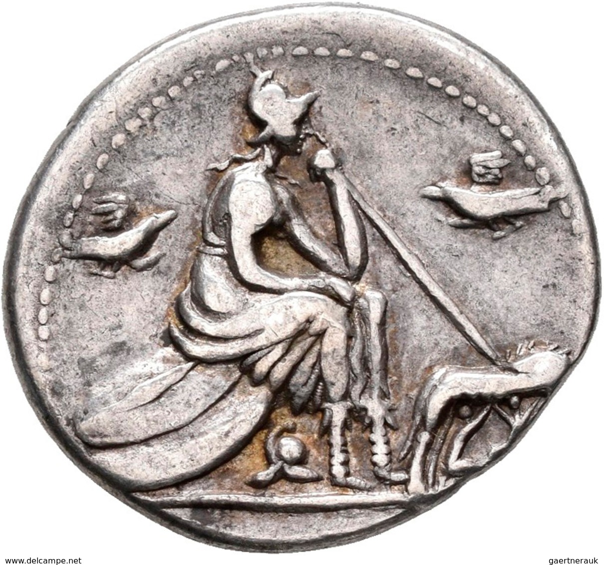 Anonym: Lot 2 Stück; Anonym, Denar 115 - 114 V.Chr. Rom, 3.89 / 3,91 G, Vs.: Kopf Der Roma Mit Korin - República (-280 / -27)