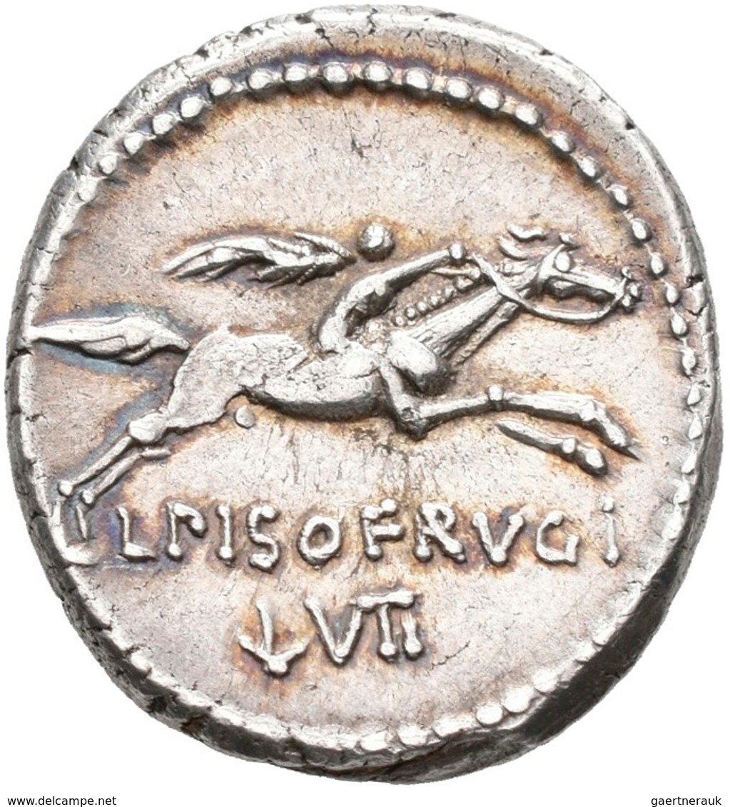 Lucius Calpurnius Piso Frugi (90 V.Chr.): AR-Denar, 3,84 G, Crawford 340.1, BMC 1961, Sehr Schön-vor - Otros & Sin Clasificación