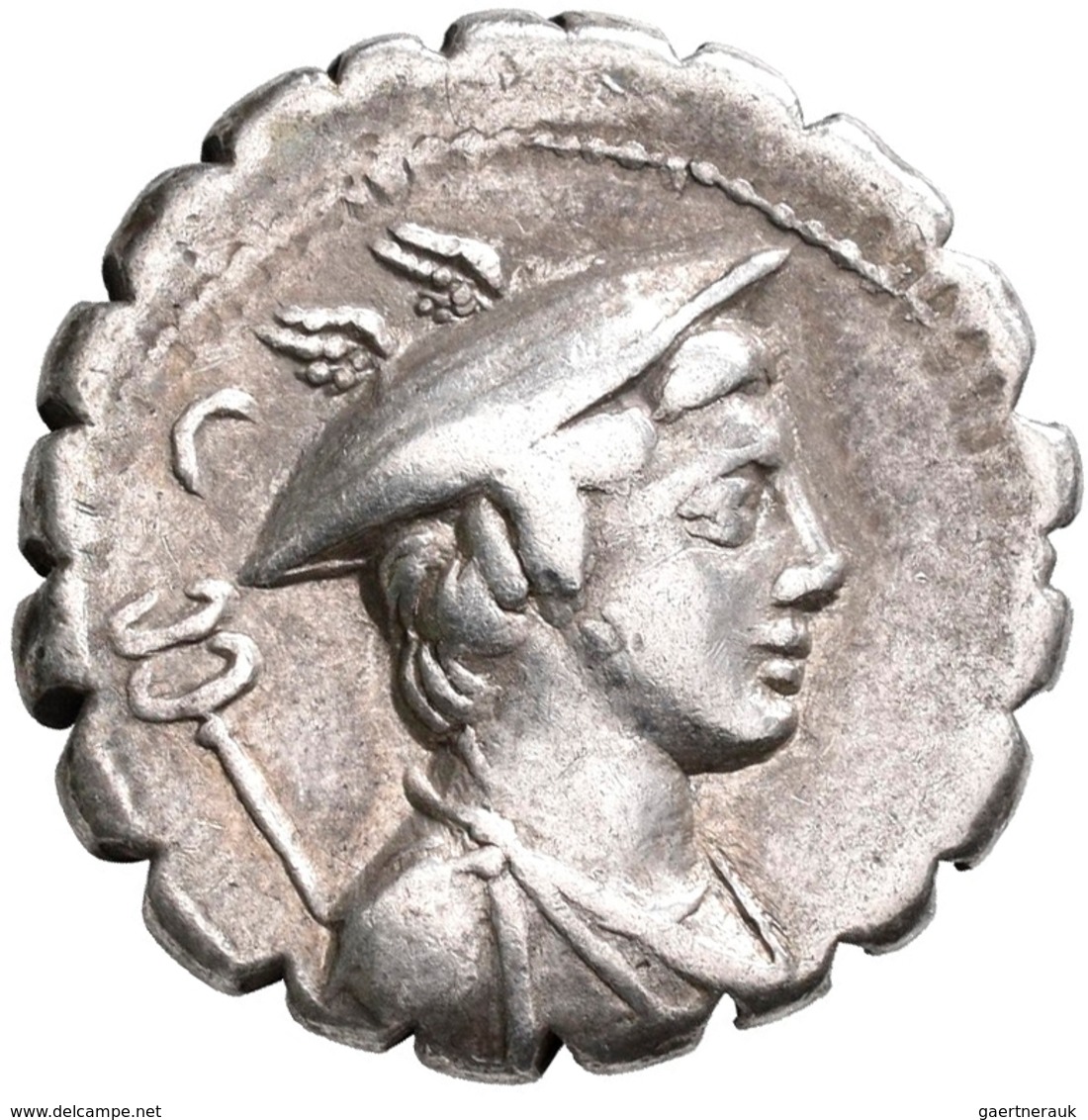 Gaius Mamilius Limetanus (82 V.Chr.): AR-Denar (Serratus), 14,14 Mm, 3,67 G, Mercurius/Odyseuss, Cra - Otros & Sin Clasificación