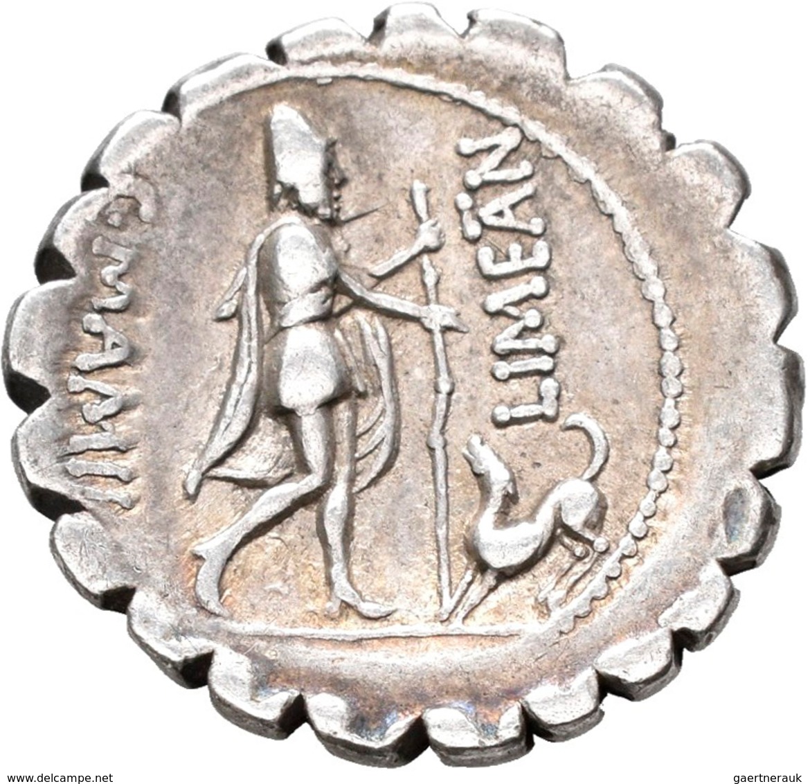 Gaius Mamilius Limetanus (82 V.Chr.): AR-Denar (Serratus), 14,14 Mm, 3,67 G, Mercurius/Odyseuss, Cra - Otros & Sin Clasificación