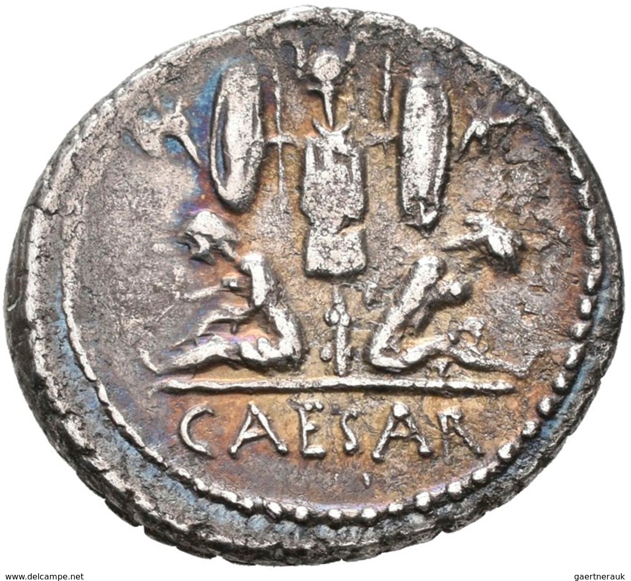 Gaius Iulius Caesar (49/48 V.Chr.): AR-Denar 46-45 V. Chr.; 3,75 G, Kampmann 1.9, Crawford 468/1, Sy - República (-280 / -27)