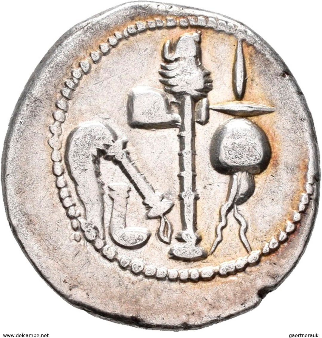 Gaius Iulius Caesar (49/48 V.Chr.): AR-Denar 49-48; 3,94 G, Elefant Nach Rechts Gehend, Eine Schlang - Röm. Republik (-280 / -27)