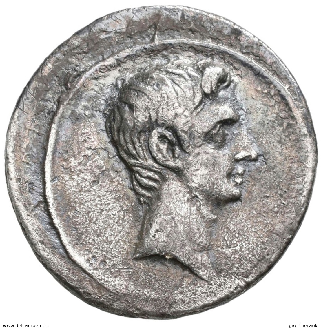 Augustus (27 V.Chr. - 14 N.Chr.): Denar 29/27 V. Chr., Brindisi Oder Rom, Kopf Nach Rechts / Triumph - La Dinastia Giulio-Claudia Dinastia (-27 / 69)