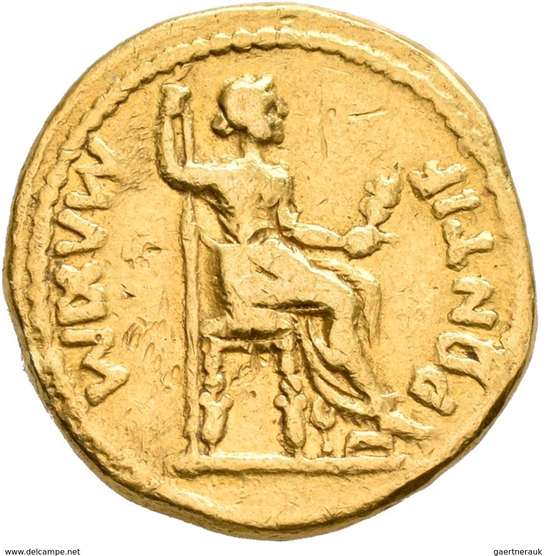 Tiberius (14 - 37): AV-Aureus, Lugdunum, 7,5 G, Calicó 305, Cohen 15, Kampmann 5.1, Fast Sehr Schön. - La Dinastia Giulio-Claudia Dinastia (-27 / 69)