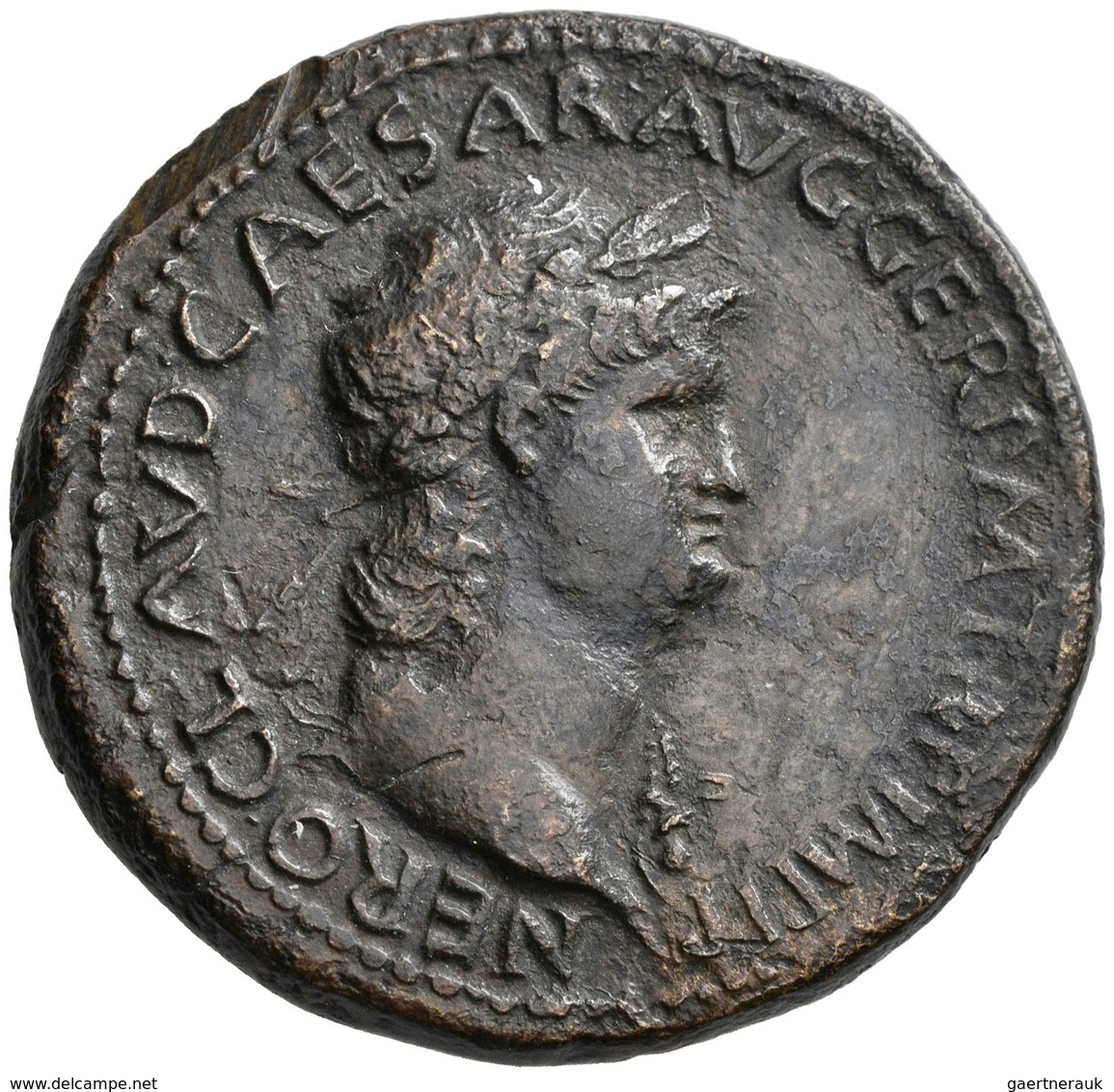 Nero (54 - 68): Æ-Sesterz, 24,75 G, Cohen 308, Leicht Korrodiert, Fast Sehr Schön. - The Julio-Claudians (27 BC To 69 AD)