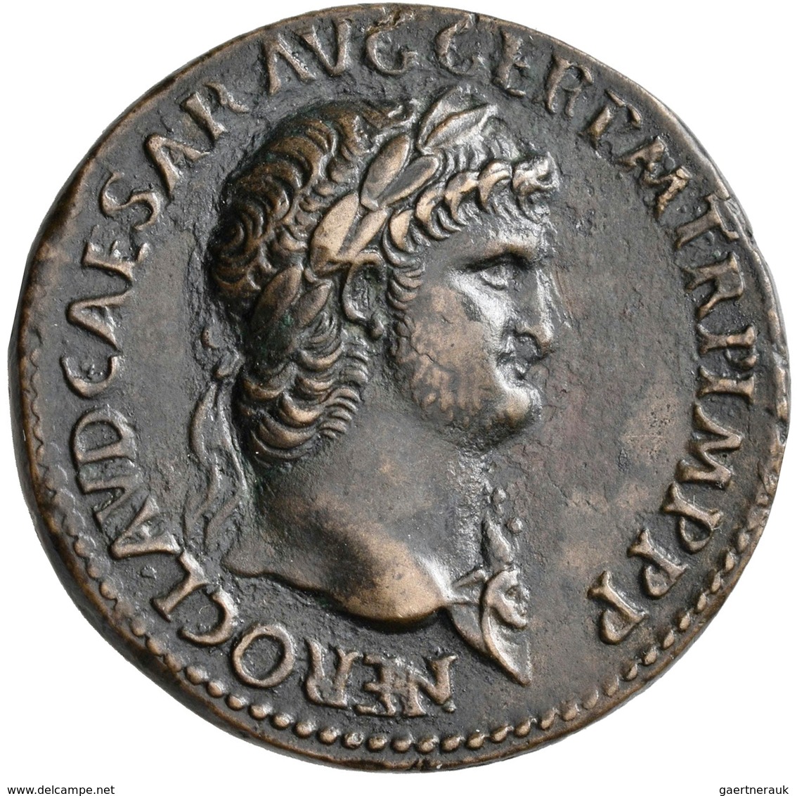 Nero (54 - 68): Paduaner, Æ-Sesterz, 24,04 G, Nach Dem Vorbild Der Prägungen Von Giovanni Da Cavino - The Julio-Claudians (27 BC Tot 69 AD)