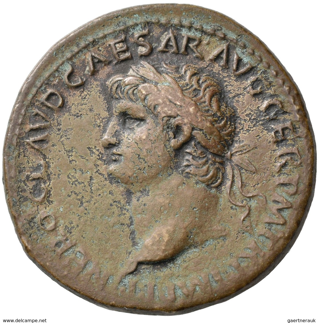 Nero (54 - 68): Æ-Seaterz, 26,78 G, Cohen 262, Exemplar Der 27. Auktion Künker, Leicht Korrodiert, S - The Julio-Claudians (27 BC Tot 69 AD)