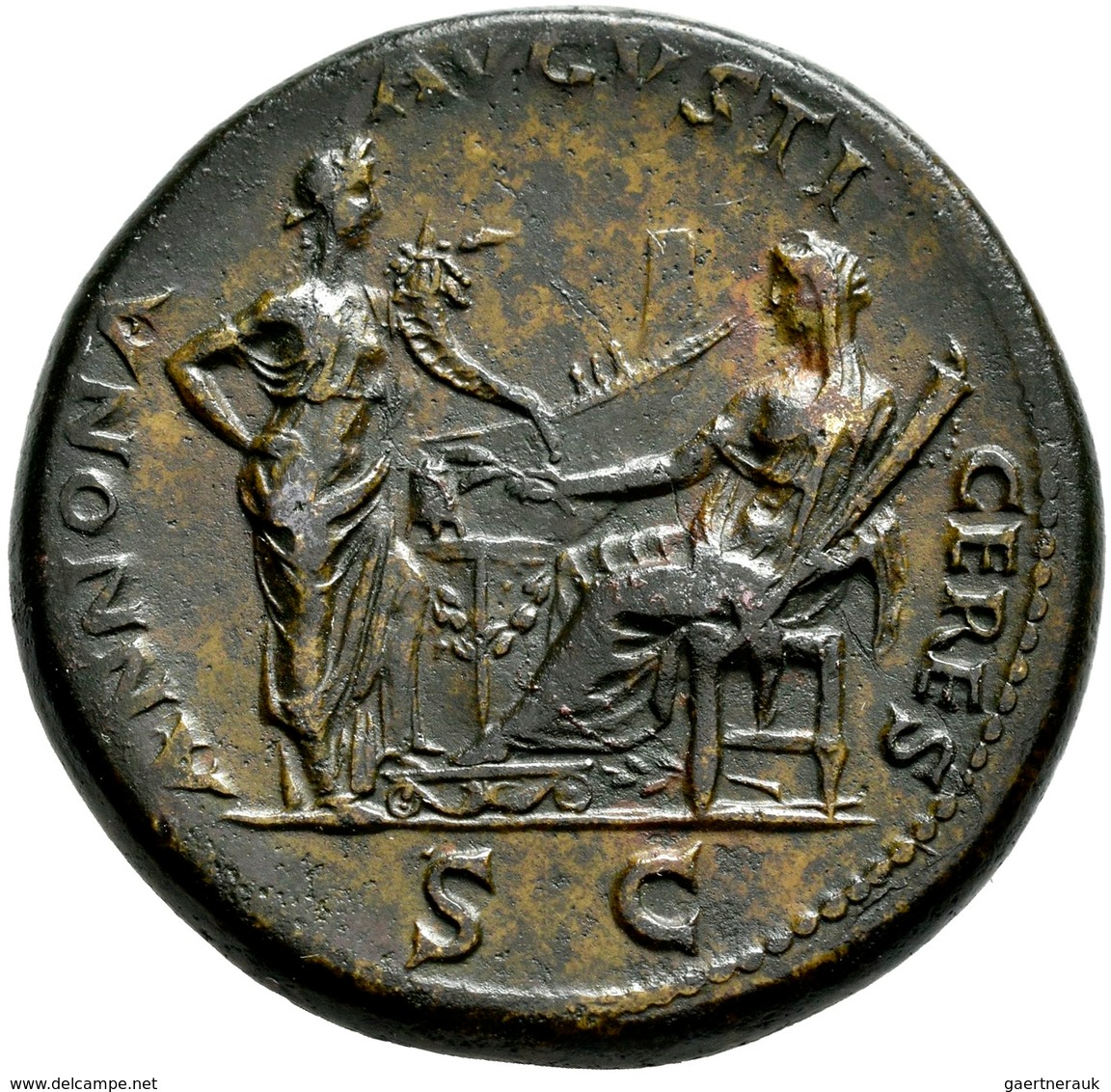 Nero (54 - 68): Æ-Sesterz, 26,51 G, Kampmann 14.27, Fast Vorzüglich. - La Dinastía Julio-Claudia (-27 / 69)