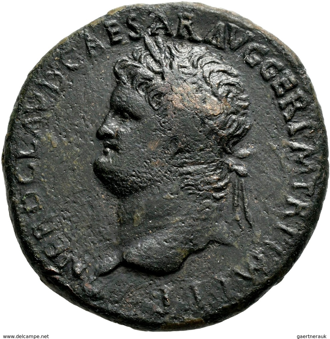 Nero (54 - 68): Sesterz, Mzst. Lugdulum; 33,35 Mm, 26,59 G, Dunkelbraune Patina, Sehr Schön. - La Dinastía Julio-Claudia (-27 / 69)