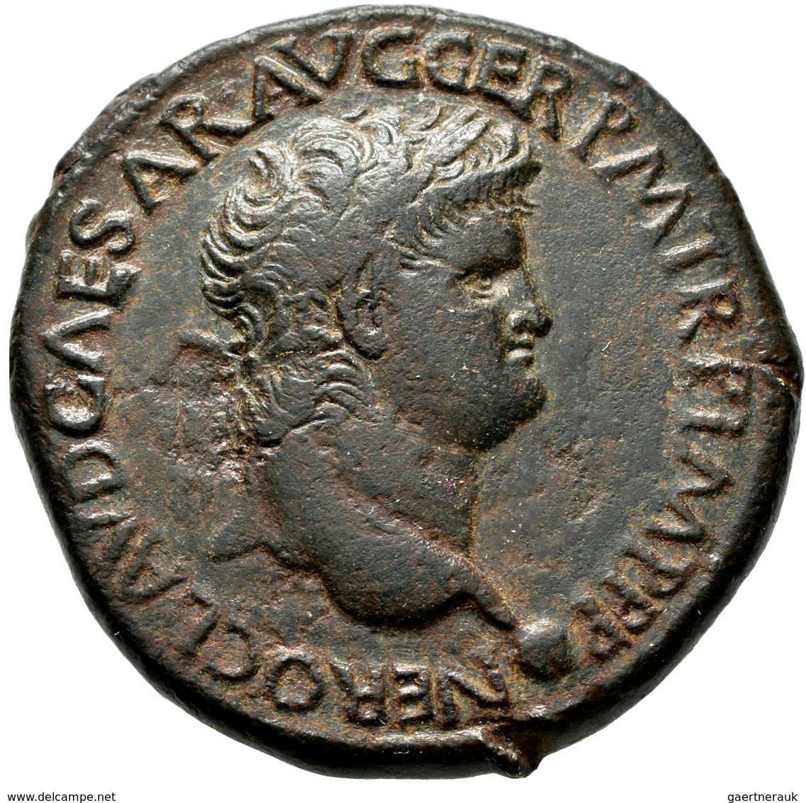 Nero (54 - 68): Sesterz, Mzst. Rom; 34,53 Mm, 24,95 G, Dunkelbraune Patina, Sehr Schön. - Die Julio-Claudische Dynastie (-27 / 69)