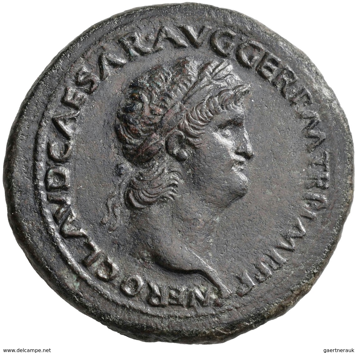 Nero (54 - 68): Æ-Sesterz, Ca. 65 N. Chr., Rom, 29,2 G, RIC 396, Schöne Dunkelbraune Patina, Leicht - La Dinastia Giulio-Claudia Dinastia (-27 / 69)