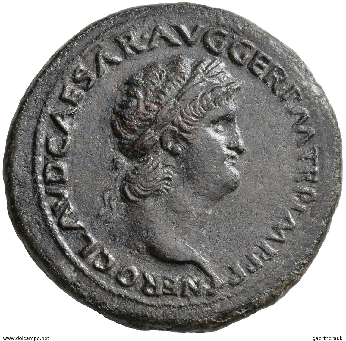 Nero (54 - 68): Æ-Sesterz, Ca. 65 N. Chr., Rom, 29,2 G, RIC 396, Schöne Dunkelbraune Patina, Leicht - La Dinastía Julio-Claudia (-27 / 69)