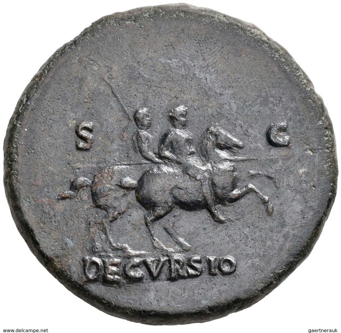 Nero (54 - 68): Æ-Sesterz, Ca. 65 N. Chr., Rom, 29,2 G, RIC 396, Schöne Dunkelbraune Patina, Leicht - La Dinastía Julio-Claudia (-27 / 69)