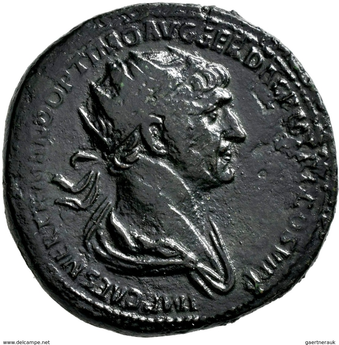 Traian (98 - 117): Lot 2 Stück; Æ-Sesterz , 27,03 G + Æ-Dupondius, 11,92 G, Sehr Schön. - The Anthonines (96 AD To 192 AD)