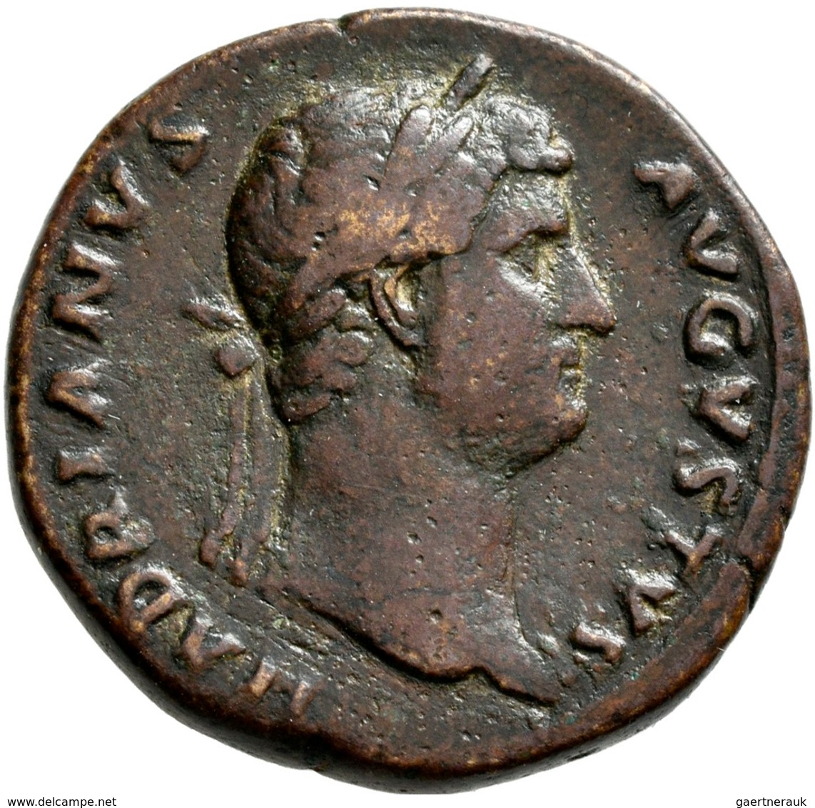 Hadrian (117 - 138): Æ-As, 21,6 Mm, 12,35 G, Büste Nach Links / Galeere, Sehr Schön. - Die Antoninische Dynastie (96 / 192)