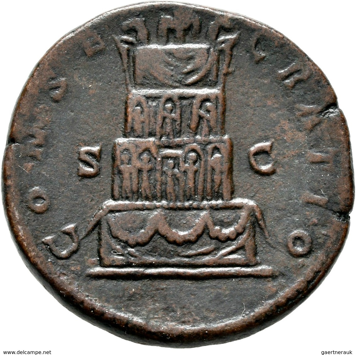 Marc Aurel (139 - 161 - 180): Unter Commodus, Æ-Sesterz, 21,76 G, DIVVS M ANTONINVS PIVS / CONSECRAT - La Dinastia Antonina (96 / 192)