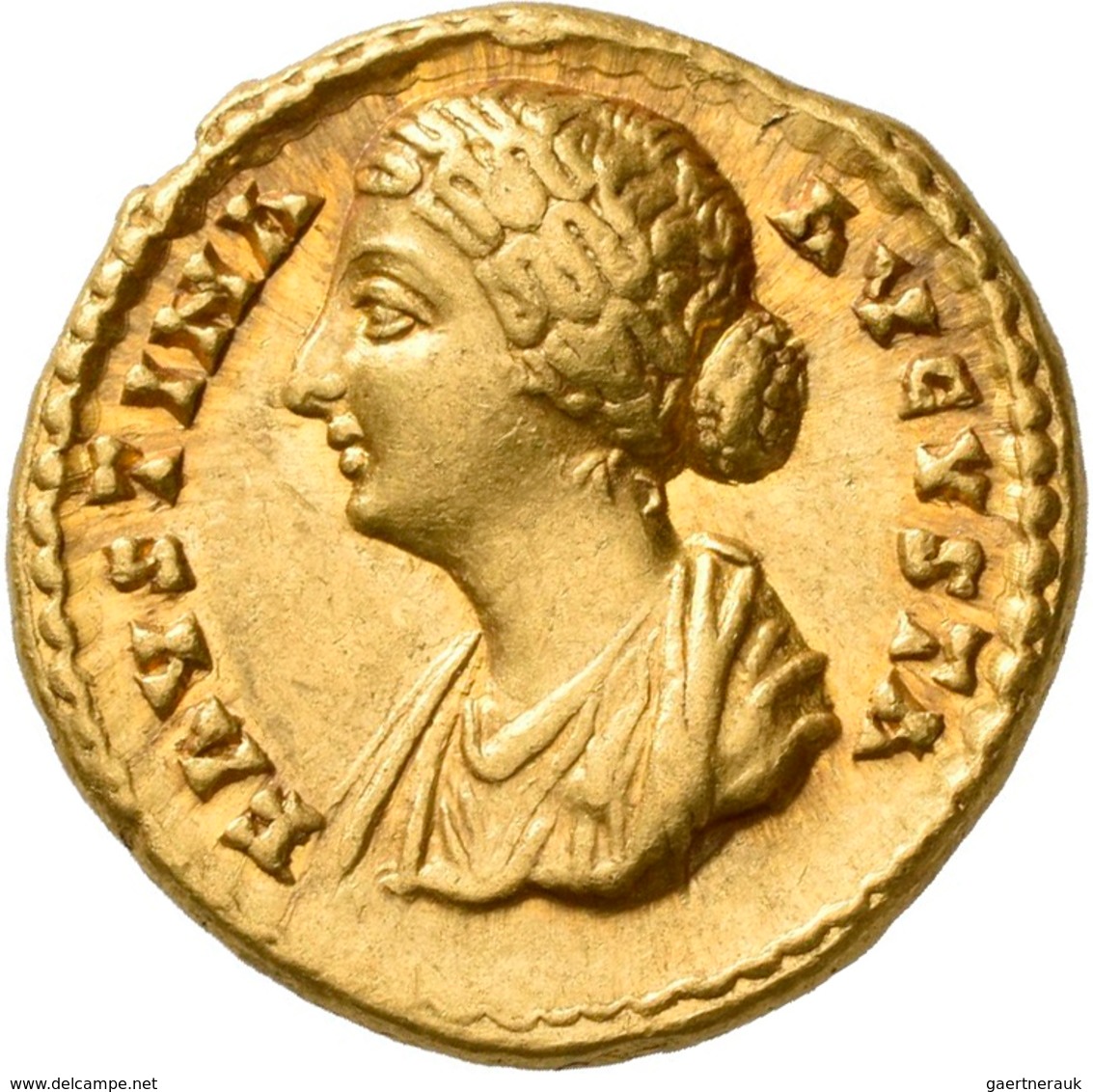 Faustina Minor (+ 176 N.Chr.): AV Aureus, FAVSTINA AUGVSTA, Büste Nach Links, Frisur In Vier Schlang - La Dinastía Antonina (96 / 192)