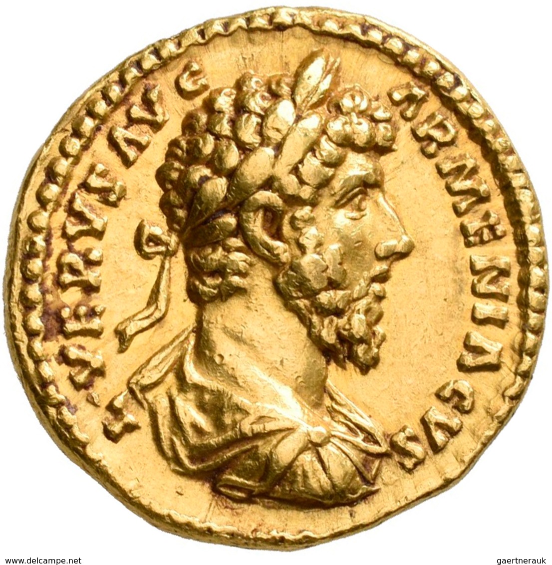 Lucius Verus (161 - 169): AV-Aureus 164/165, 7,11 G, Av: Drapierte Büste Nach Rechts Mit Lorbeerkran - Sonstige & Ohne Zuordnung