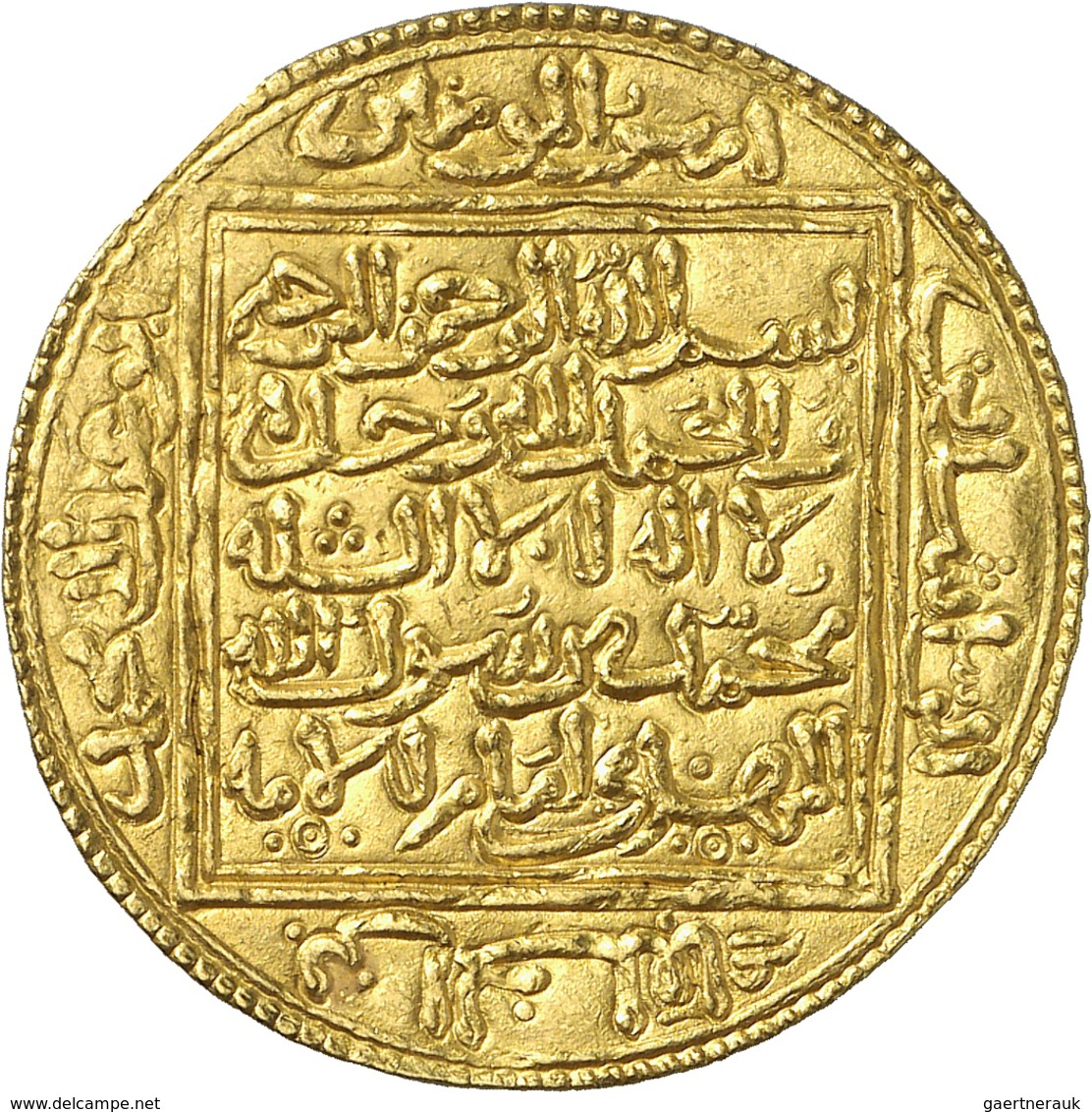 Almohaden: Abu-Abd-allah Muhammed AH 595-610 / AD 1199-1213: Golddinar (Dobla) O. J. , 4,65 G, Präge - Islámicas
