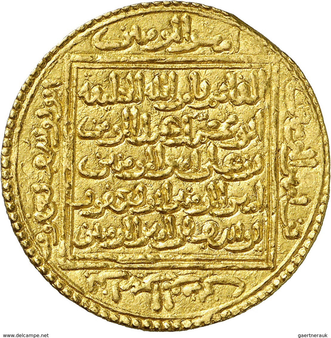 Almohaden: Abu-Abd-allah Muhammed AH 595-610 / AD 1199-1213: Golddinar (Dobla) O. J. , 4,65 G, Präge - Islamic