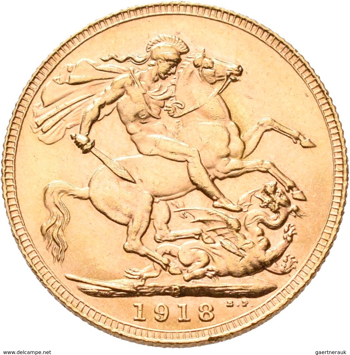 Australien - Anlagegold: Georg V. 1910-1936: 1 Sovereign 1918 Perth, 7,98 G, 916/1000 Gold, Friedber - Sonstige & Ohne Zuordnung