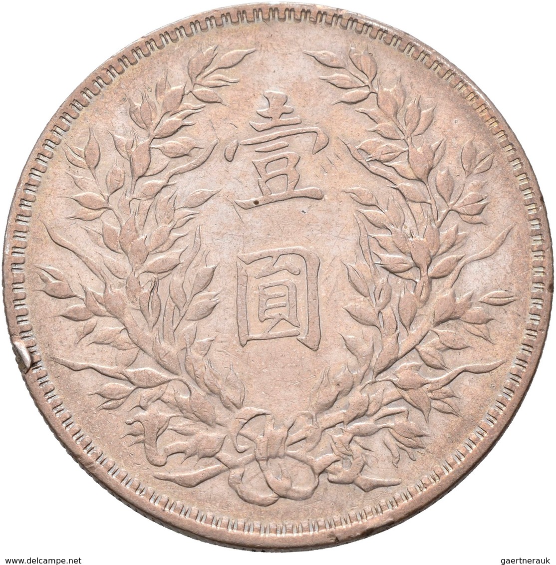 China: AR Dollar, Year 3 (1914), Yuan Shi Kai, KM Y-329, 26,65 G, Kl. Kratzer, Sehr Schön-vorzüglich - China