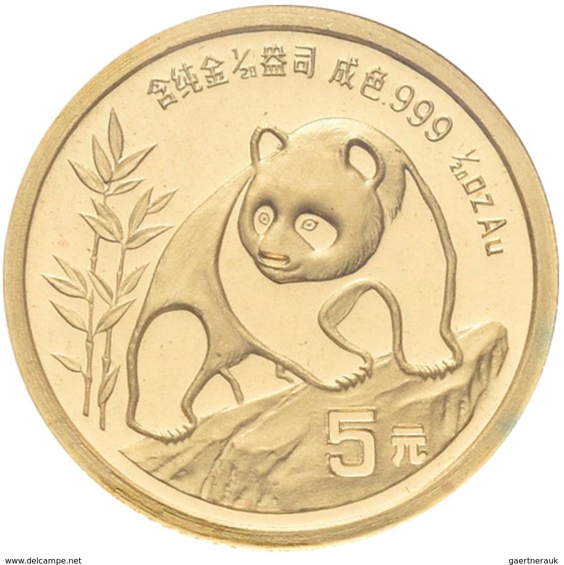 China - Volksrepublik - Anlagegold: Lot 2 Stück: 5 Yuan 1989, Goldpanda, KM# 183, Sowie 5 Yuan 1990, - China