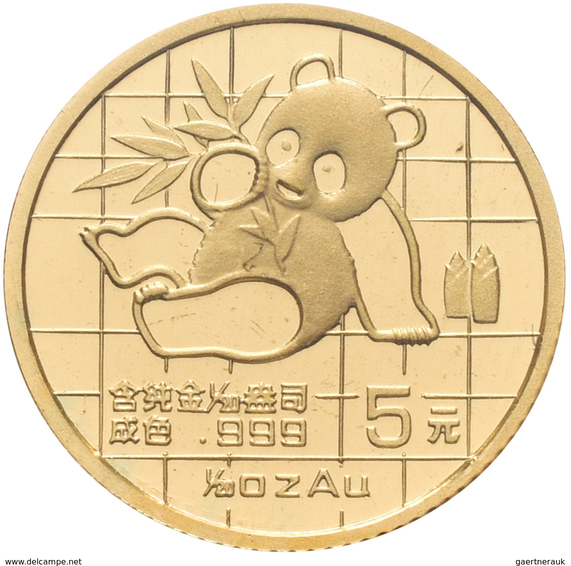 China - Volksrepublik - Anlagegold: Lot 2 Stück: 5 Yuan 1989, Goldpanda, KM# 183, Sowie 5 Yuan 1990, - China