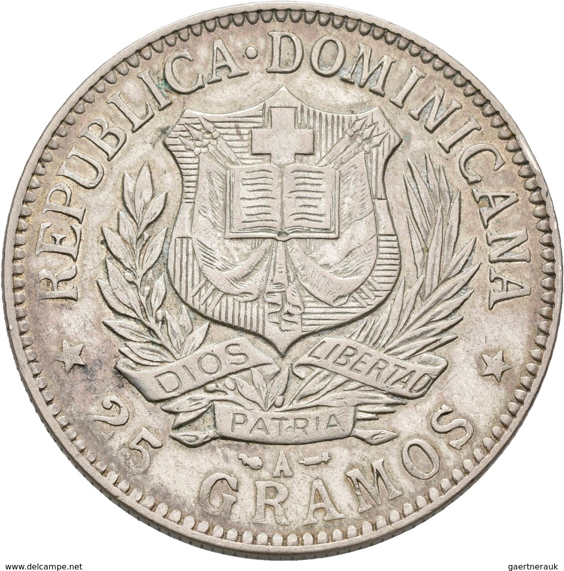 Dominikanische Republik: 1 Peso 1897, KM# 16, 25,06 G, Winz. Kratzer, Fast Vorzüglich. - Dominicaine