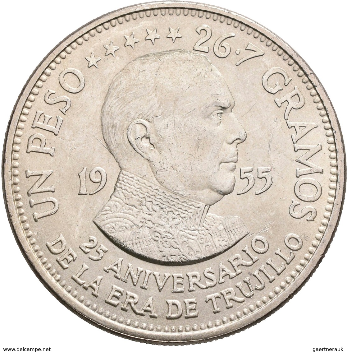 Dominikanische Republik: Lot 2 Stück; 1 Peso 1952 Und 1 Peso 1955, KM# 22, 23, Stempelglanz. - Dominicana