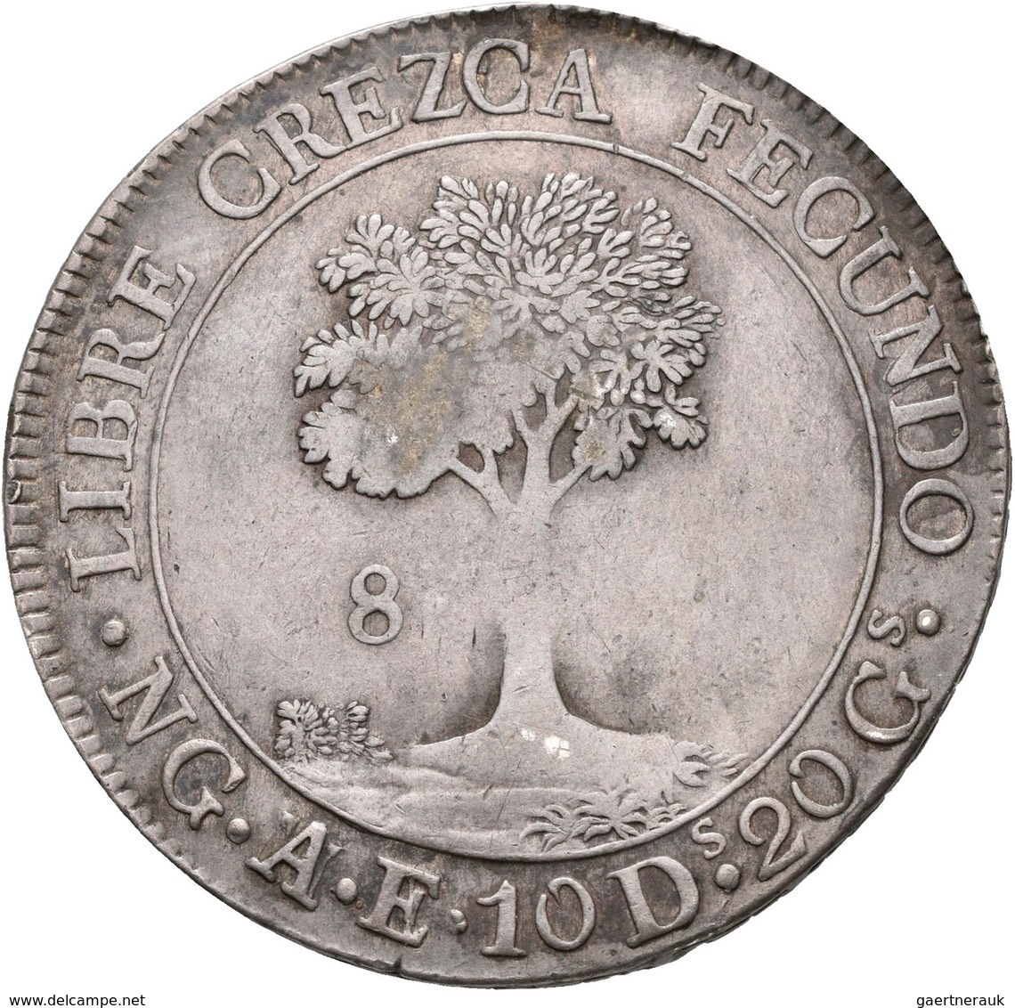 Guatemala: Zentral Amerikanische Republik: 8 Reales 1846, KM# 4, 26,87 G, Sehr Schön. - Guatemala