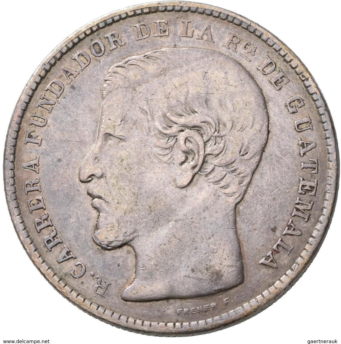 Guatemala: Lot 2 Stück; 1 Peso 1867, KM# 186.1, 24,35 G, Sehr Schön Und 1 Peso 1894, KM# 210, 24,86 - Guatemala