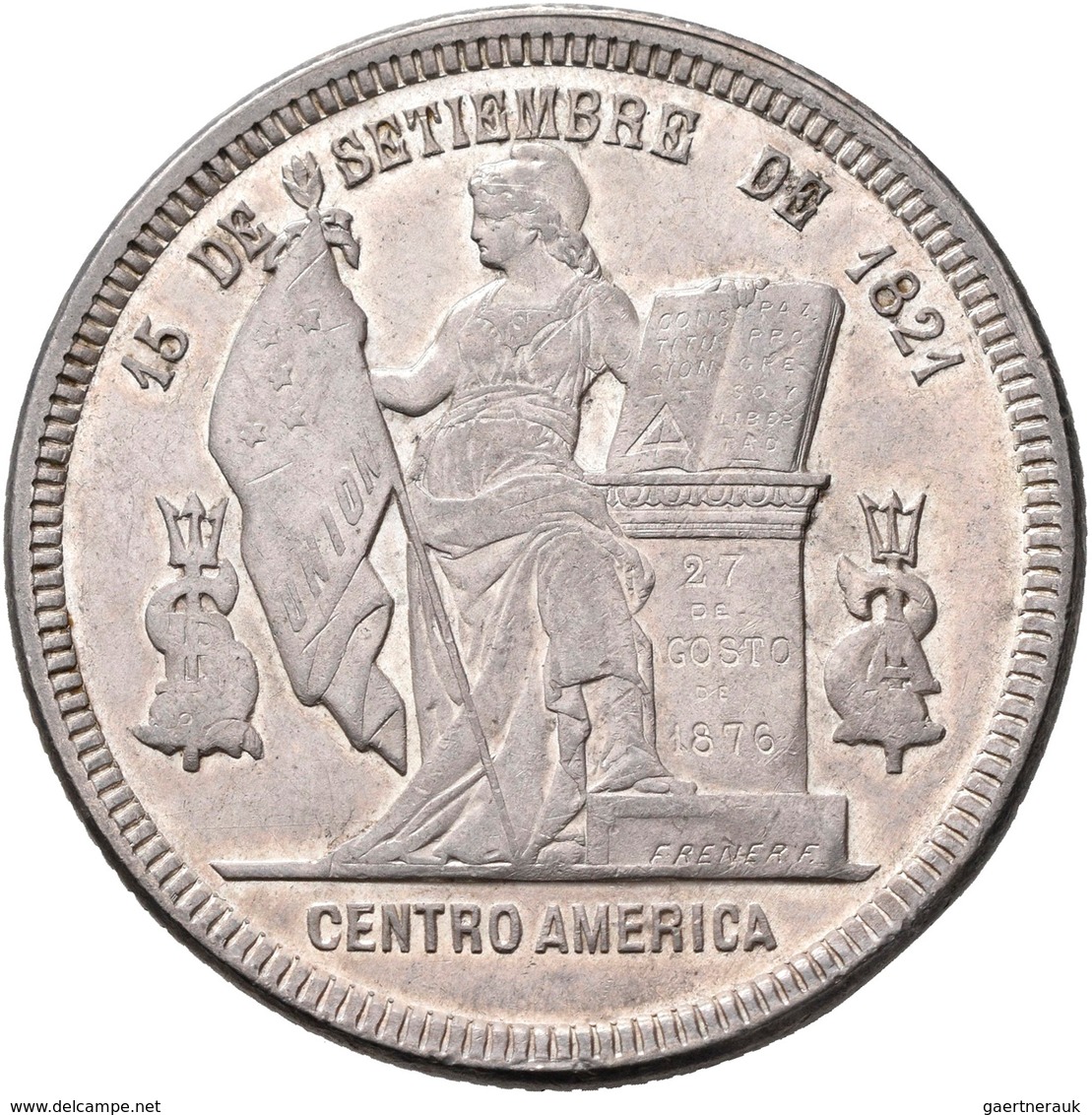 Honduras: Silber Peso 1890, KM# 52, 24,92 G, Winz. Kratzer, Fast Vorzüglich. - Honduras
