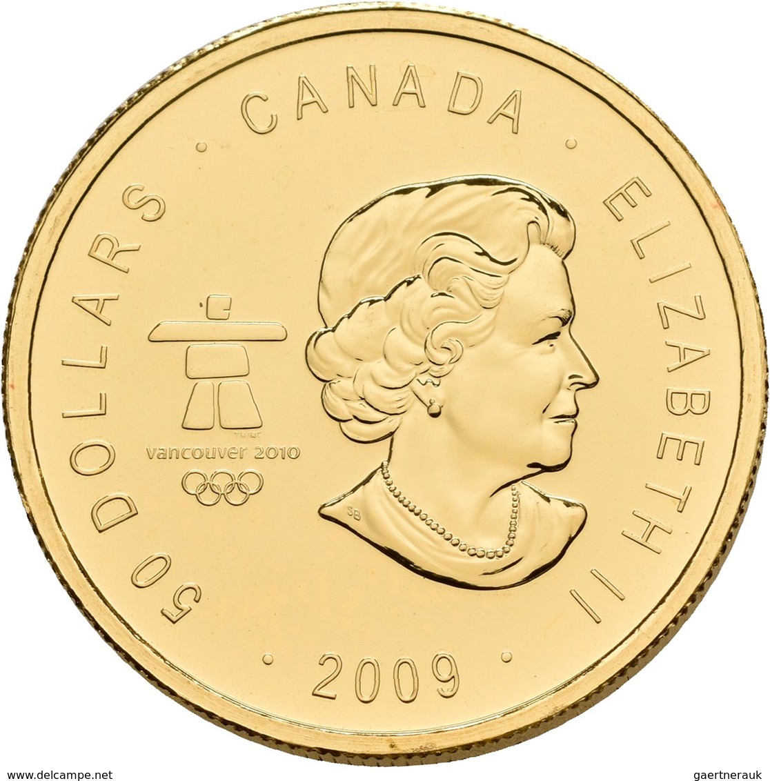 Kanada - Anlagegold: Elizabeth II. 1952-,: 50 Dollars 2009, Olympische Winterspiele Vancouver 2010 - - Canada
