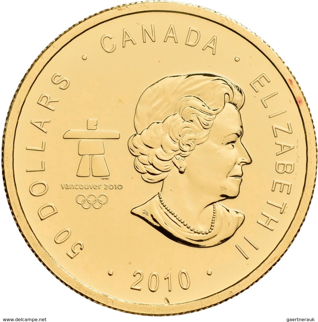 Kanada - Anlagegold: Elizabeth II. 1952-,: 50 Dollars 2010, Olympische Winterspiele 2010 Vancouver - - Canada