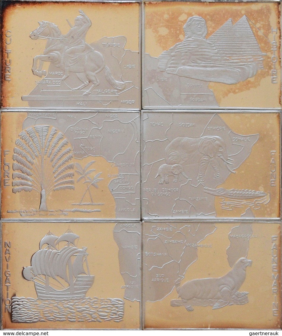 Kongo, Republik (Brazzaville): Set 6 X 1.000 Francs 1997, Komplettes Mosaik Aus 6 X 1 Unze Silber In - Congo (República Democrática 1964-70)