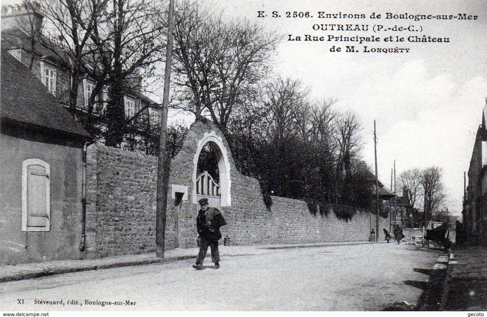 Outreau - La Rue Principale Et Le Château De M. Lonquéty - Altri & Non Classificati