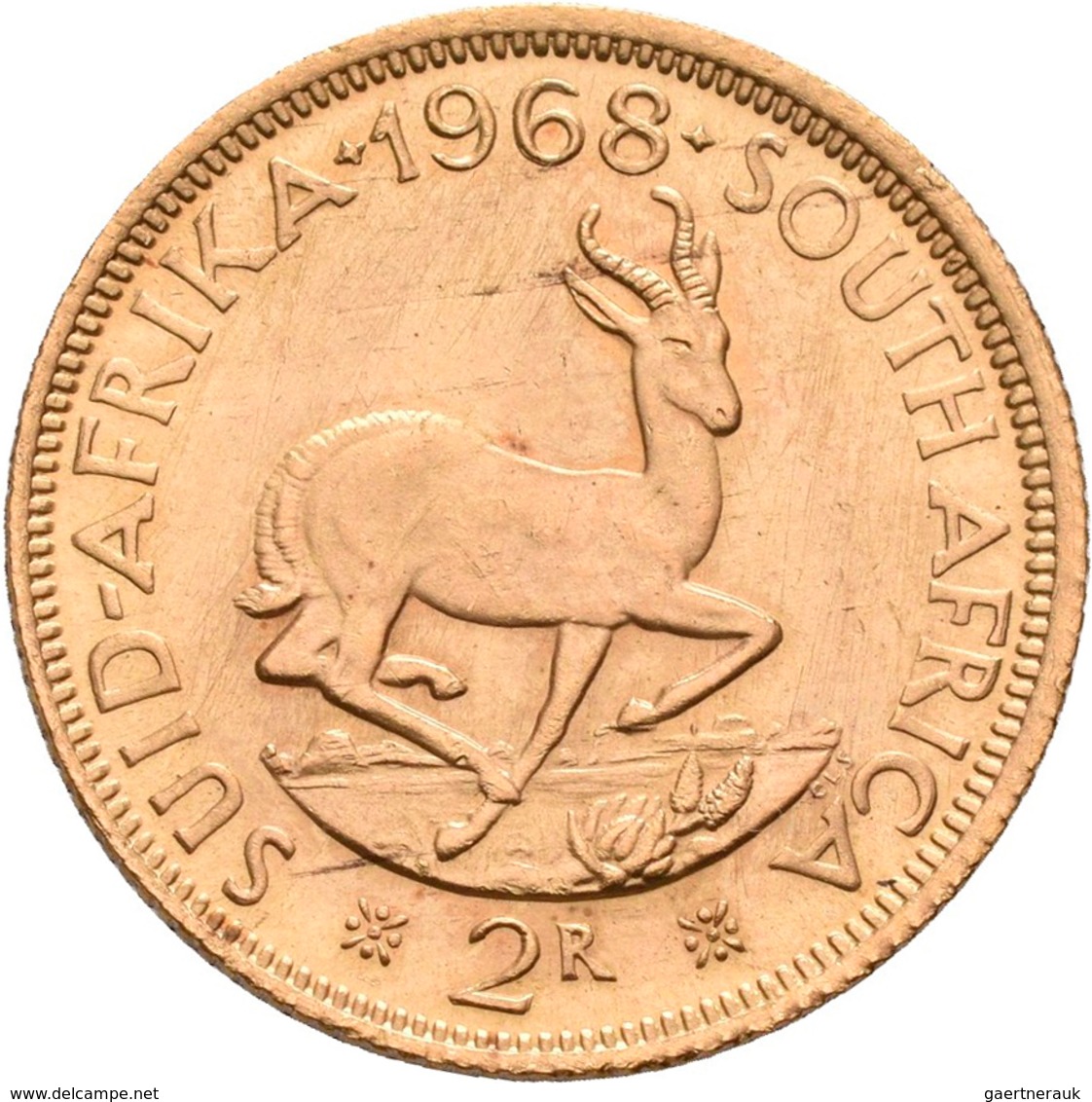 Südafrika - Anlagegold: Südafrika: Lot 3 Stück; 2 Rand 1968, KM #64, Friedberg 11. Je 7,99 G, 917/10 - Südafrika