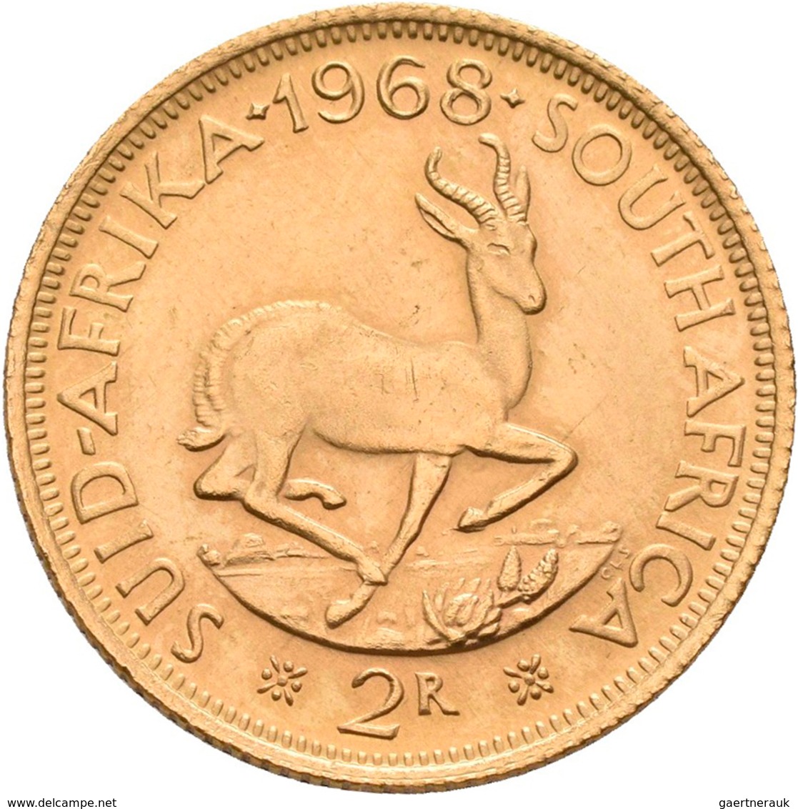 Südafrika - Anlagegold: Südafrika: Lot 3 Stück; 2 Rand 1968, KM #64, Friedberg 11. Je 7,99 G, 917/10 - Südafrika