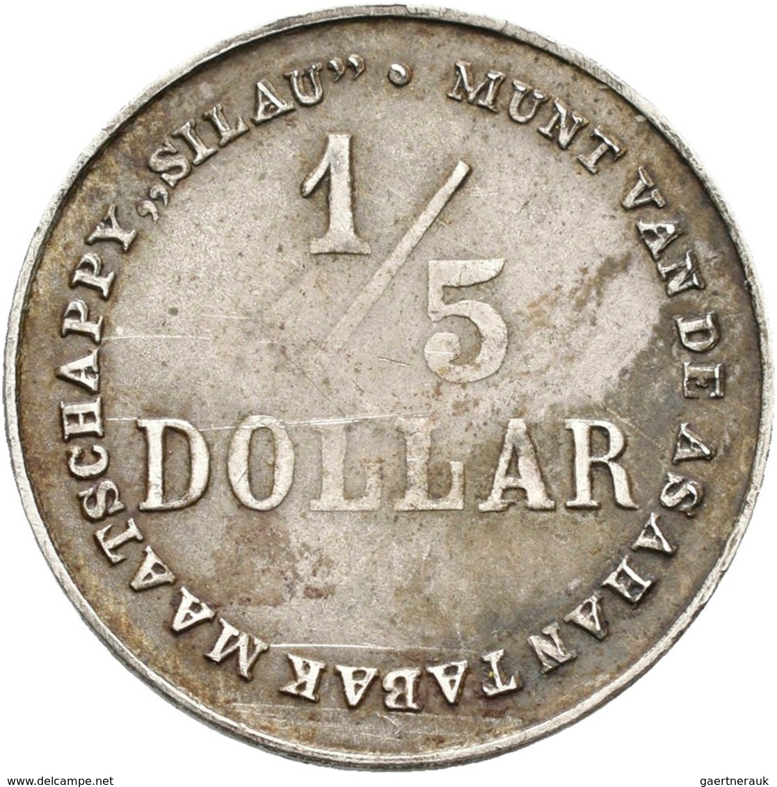 Sumatra: Plantage Token / Plantation Token: Lot 2 Stück: 1/5 Dollar Sowie 1/2 Dollar (1902 - 1913) D - Niederländisch-Indien