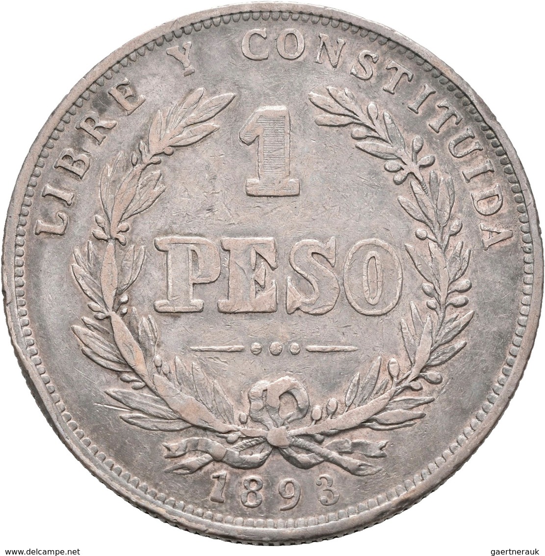 Uruguay: Lot 2 Stück; Peso 1893, KM 17a, 24,7 G Und Peso 1917, KM 23, 25 G, Sehr Schön. - Uruguay