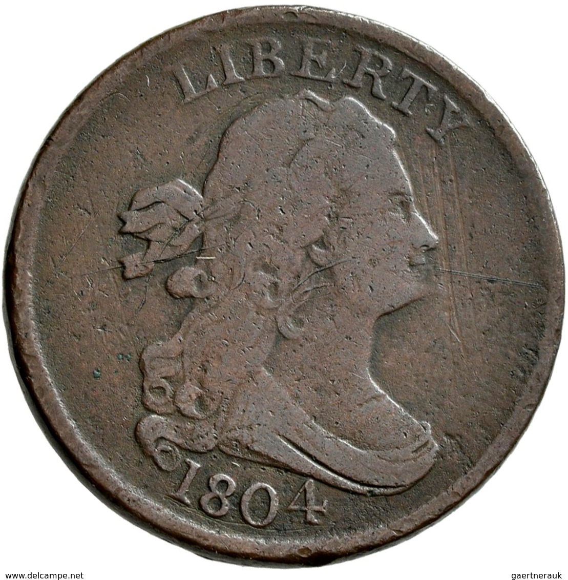 Vereinigte Staaten Von Amerika: 1804 C6 Half Cent Die Breaks Manley Die State XI. Medium Chocolate, - Sonstige & Ohne Zuordnung